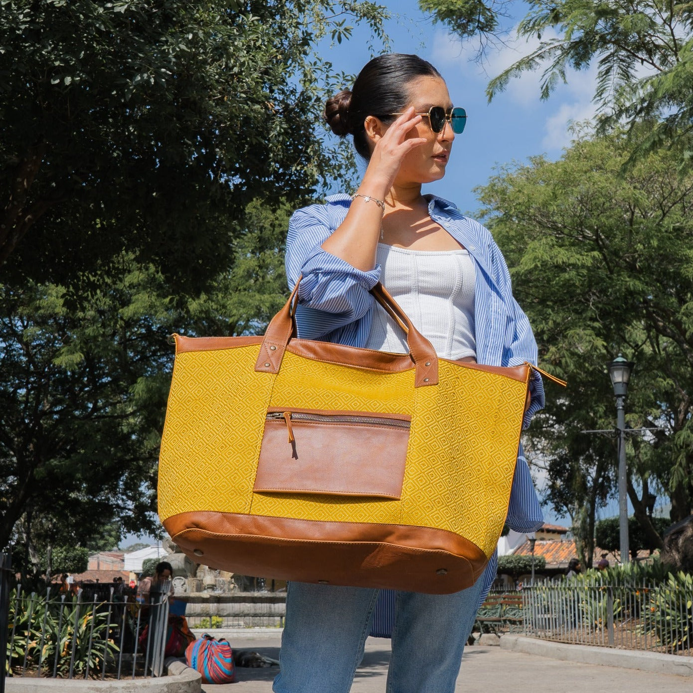 THE PERFECT WEEKENDER - MUSTARD SUNSET - CAFE LEATHER