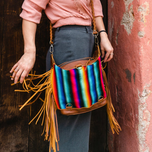 BEATRIZ MINI CDB WITH FRINGE - PRISMA - CAFE