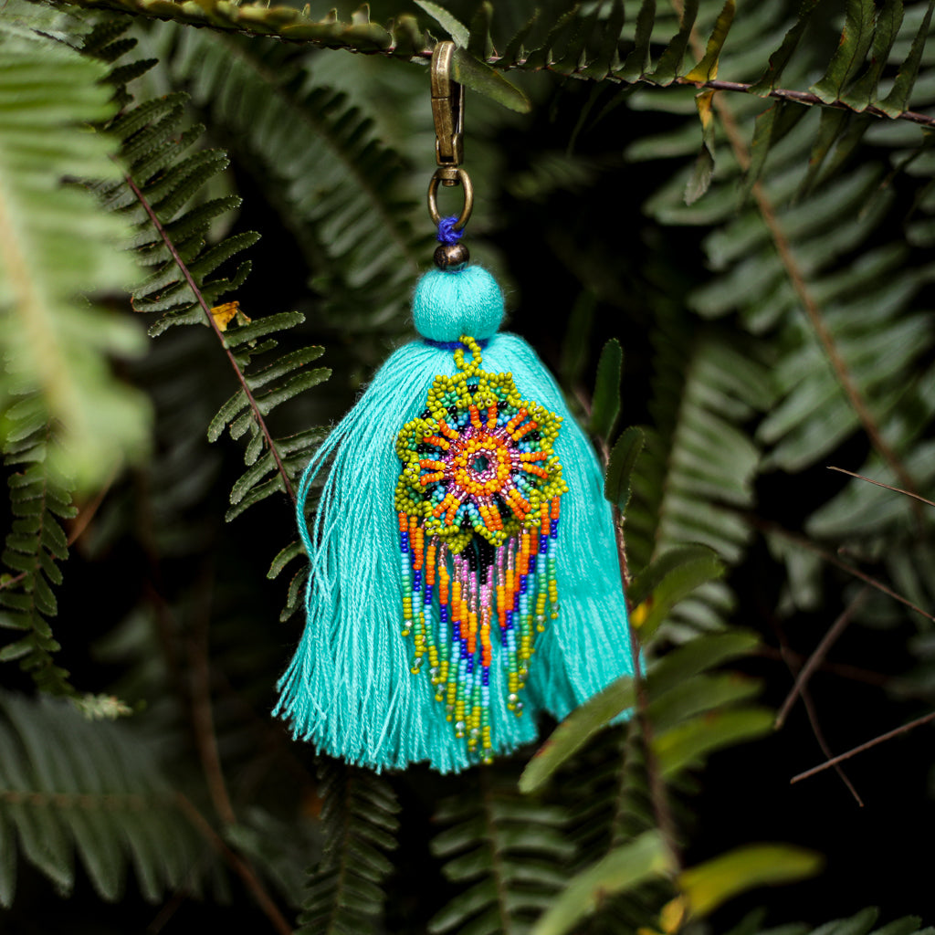 CLASSIC TASSEL - BEADED FLOWER CHARM - NO. 200273