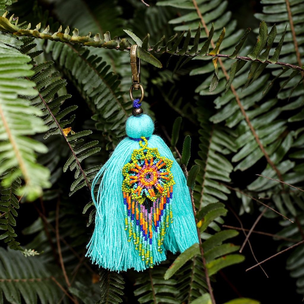 CLASSIC TASSEL - BEADED FLOWER CHARM - NO. 200273