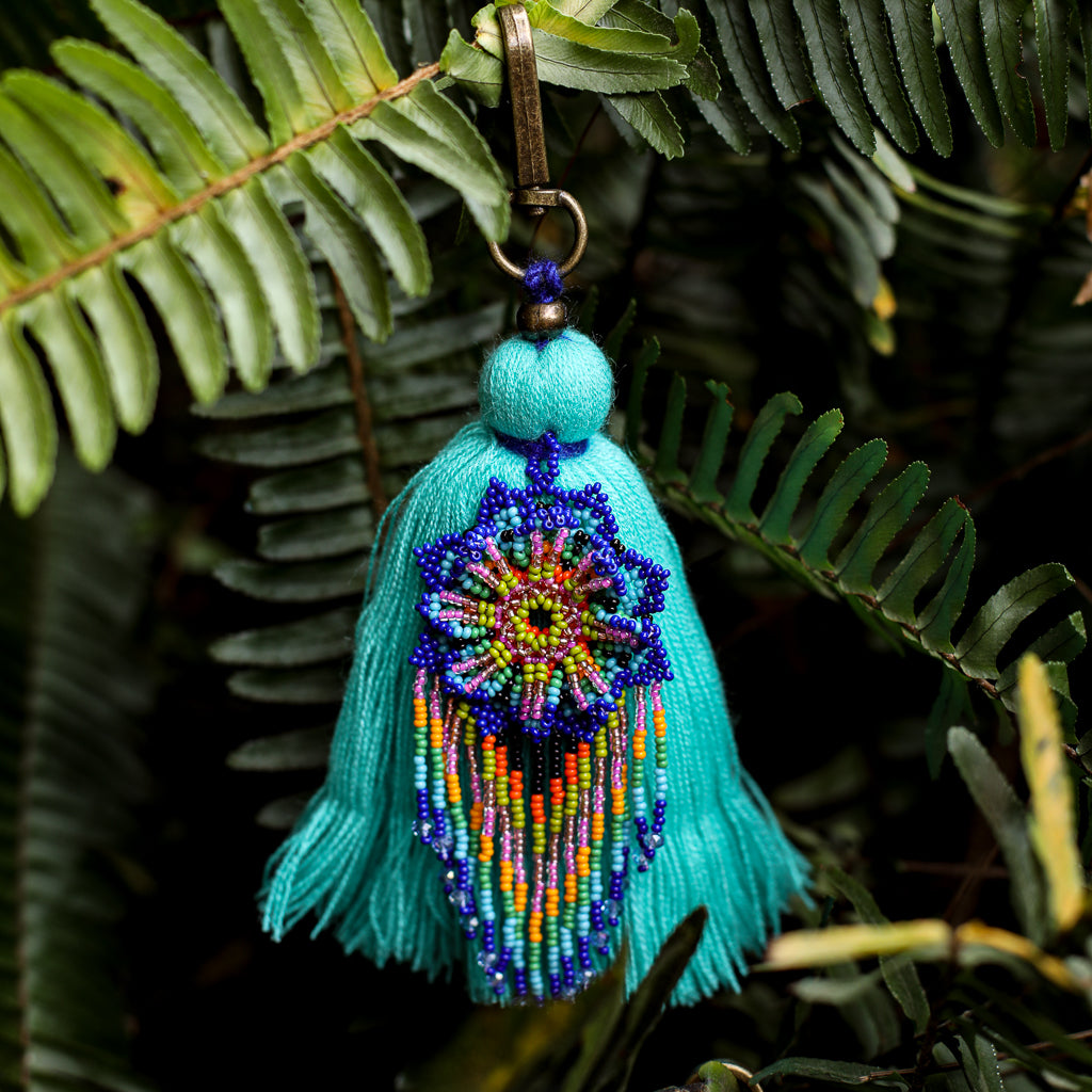 CLASSIC TASSEL - BEADED FLOWER CHARM - NO. 200271
