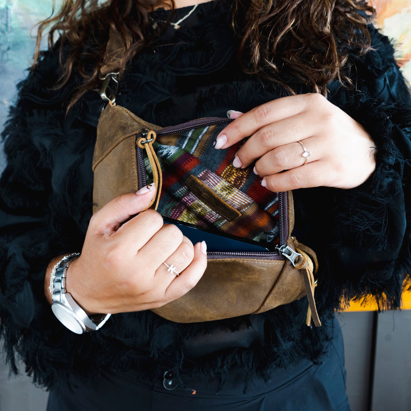 FANCY POUCH - FULL LEATHER - TEXAS