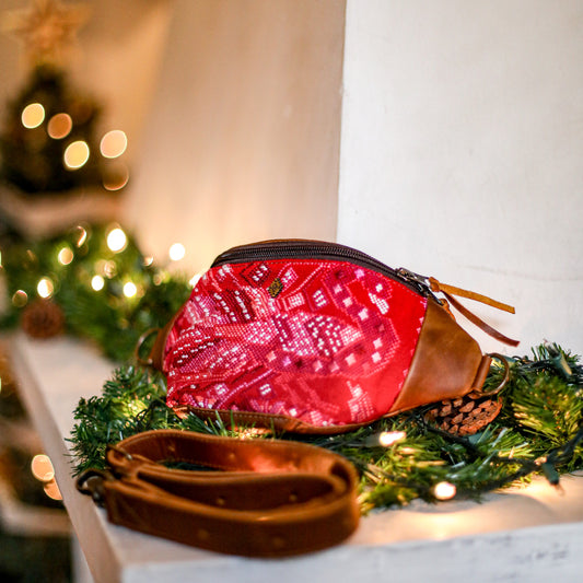 FANCY POUCH - OOAK HUIPIL - CAFE - NO. 18975