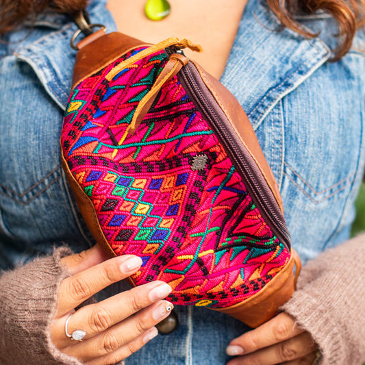 FANCY POUCH - OOAK HUIPIL - CAFE - NO. 17219