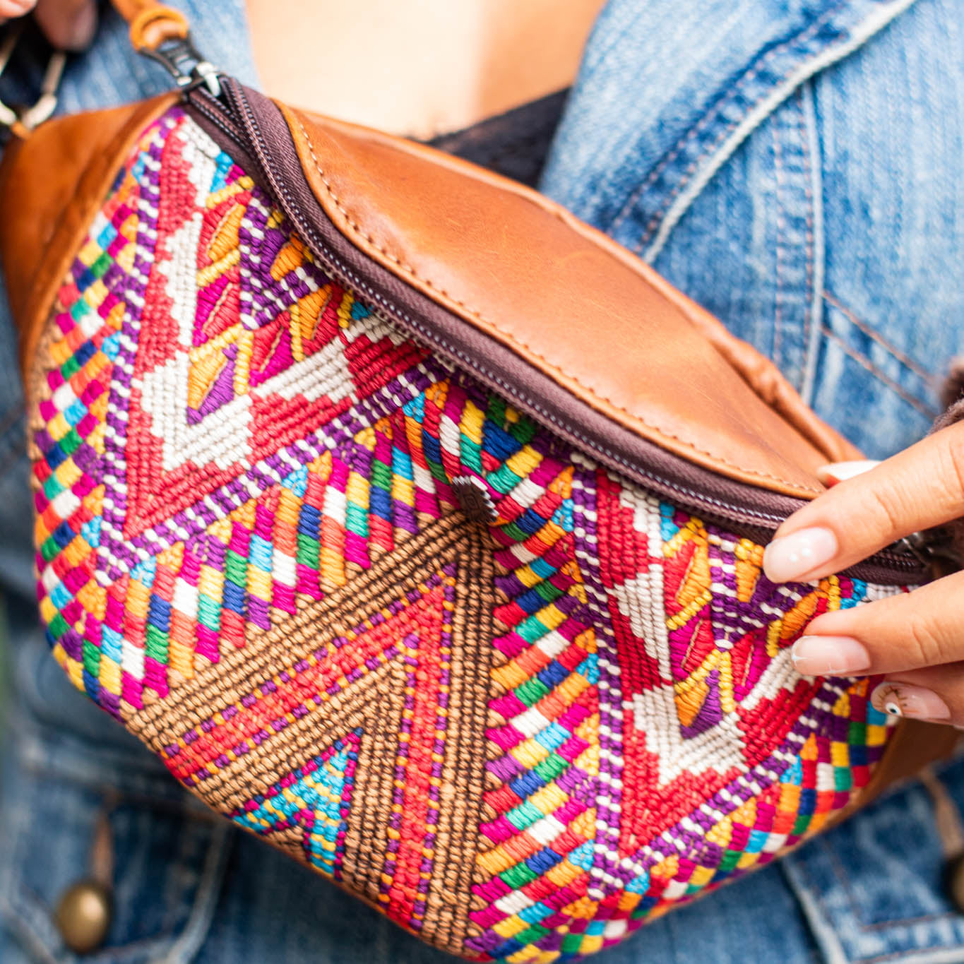 FANCY POUCH - OOAK HUIPIL - CAFE - NO. 17221