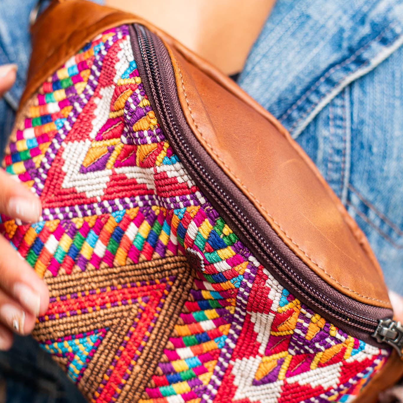 FANCY POUCH - OOAK HUIPIL - CAFE - NO. 17221