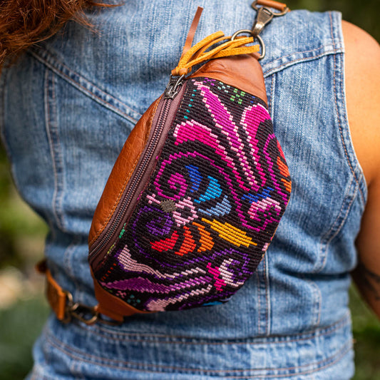 FANCY POUCH - OOAK HUIPIL - CAFE - NO. 17216