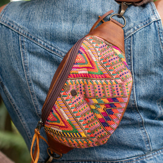 FANCY POUCH - OOAK HUIPIL - CAFE - NO. 17220