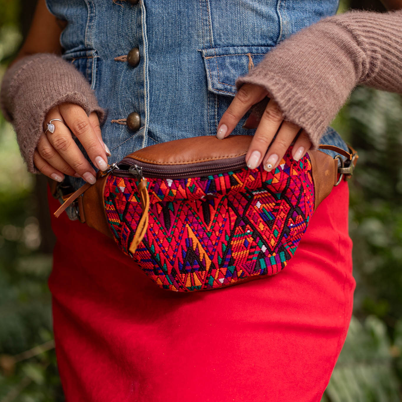 FANCY POUCH - OOAK HUIPIL - CAFE - NO. 17214