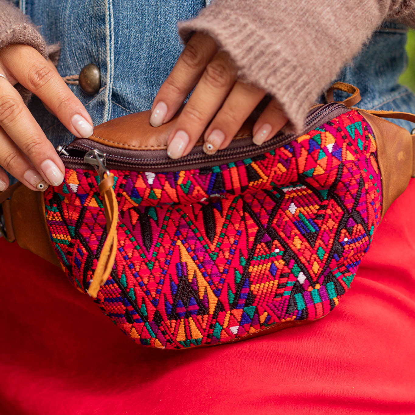 FANCY POUCH - OOAK HUIPIL - CAFE - NO. 17214