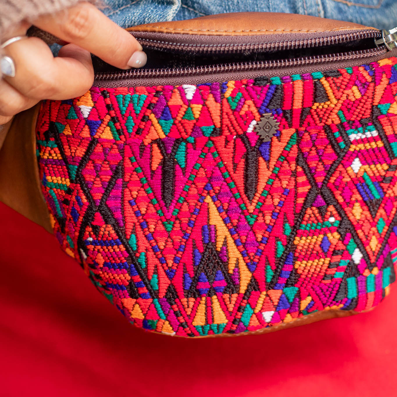 FANCY POUCH - OOAK HUIPIL - CAFE - NO. 17214