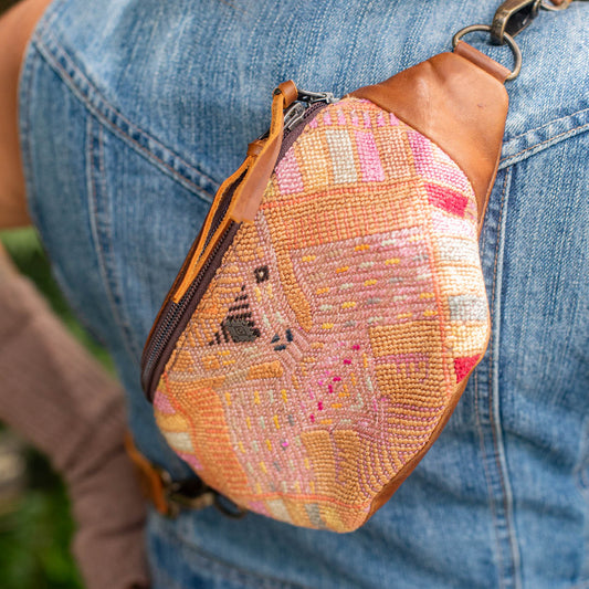 FANCY POUCH - OOAK HUIPIL - CAFE - NO. 17217