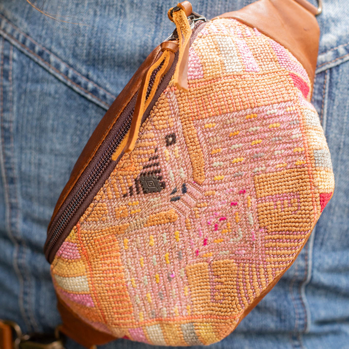 FANCY POUCH - OOAK HUIPIL - CAFE - NO. 17217