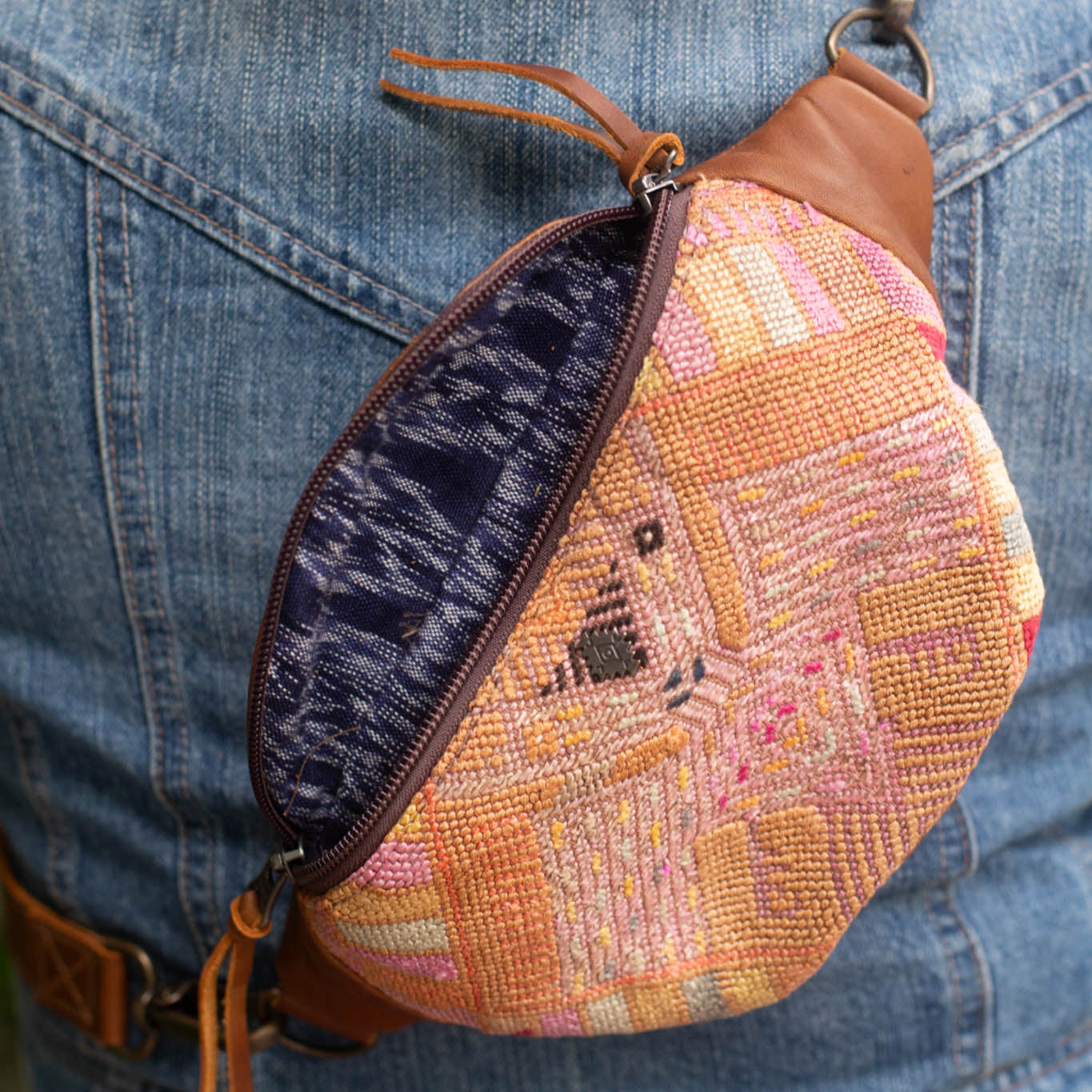 FANCY POUCH - OOAK HUIPIL - CAFE - NO. 17217