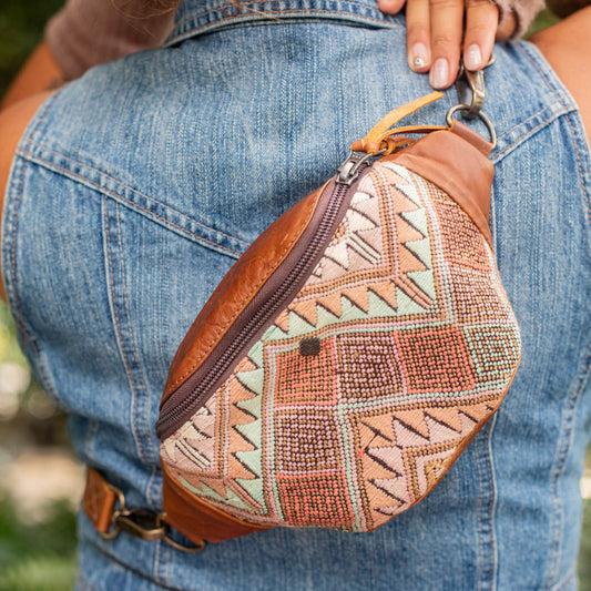FANCY POUCH - OOAK HUIPIL - CAFE - NO. 17213