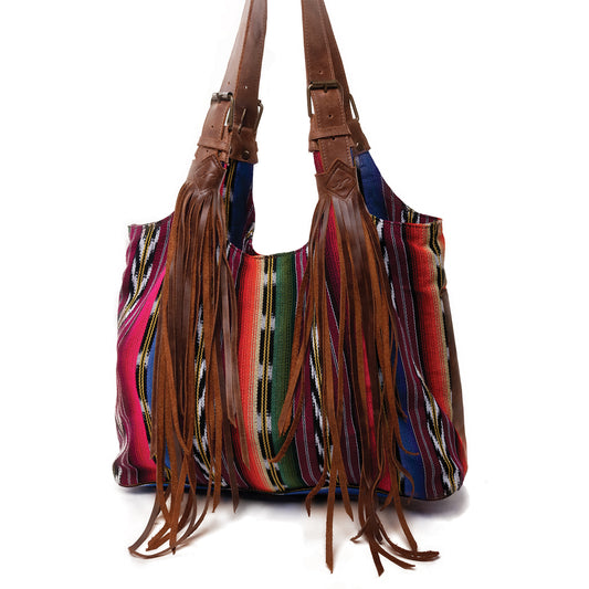 DIAMANTE FRINGE TASSELS - CAOBA LEATHER - SET OF 2