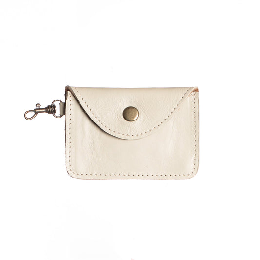 CARD CASE WITH CLASP - FULL LEATHER COLLECTION - BONE LEATHER