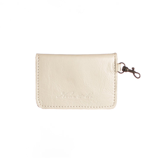 CARD CASE WITH CLASP - FULL LEATHER COLLECTION - BONE LEATHER