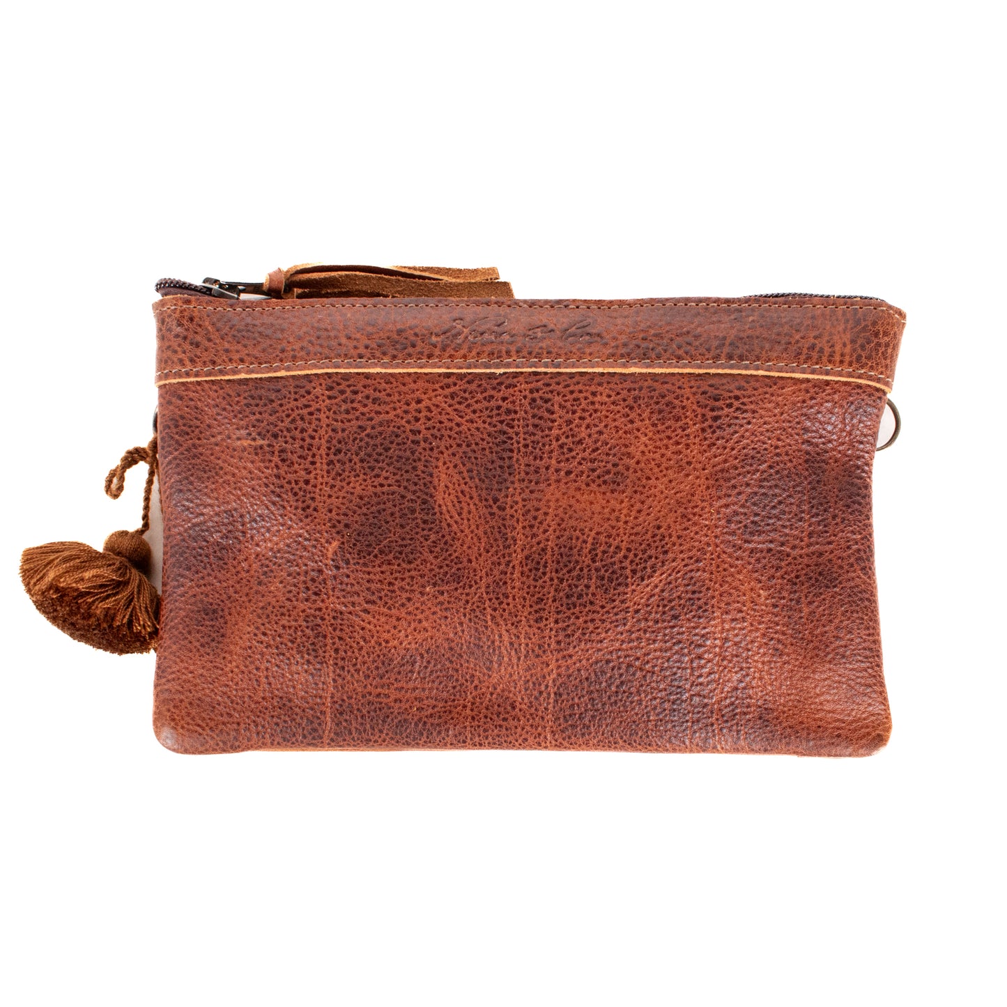 **SHIP WINDOW** DOUBLE CLUTCH + VIVI STRAP SET - FULL LEATHER - HONEY