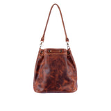 SIGNATURE EDITION DRAWSTRING BUCKET BAG - FULL LEATHER - HONEY