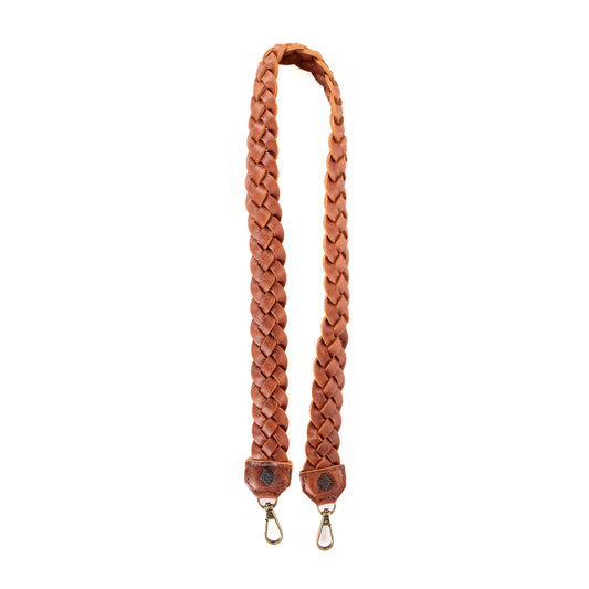 BRAIDED CROSSBODY STRAP - HONEY