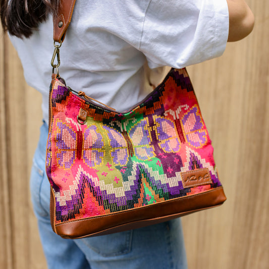 **SHIP WINDOW** SMALL PENELOPE BAG - H&S BUTTERFLY - CAFE - NO. 200660