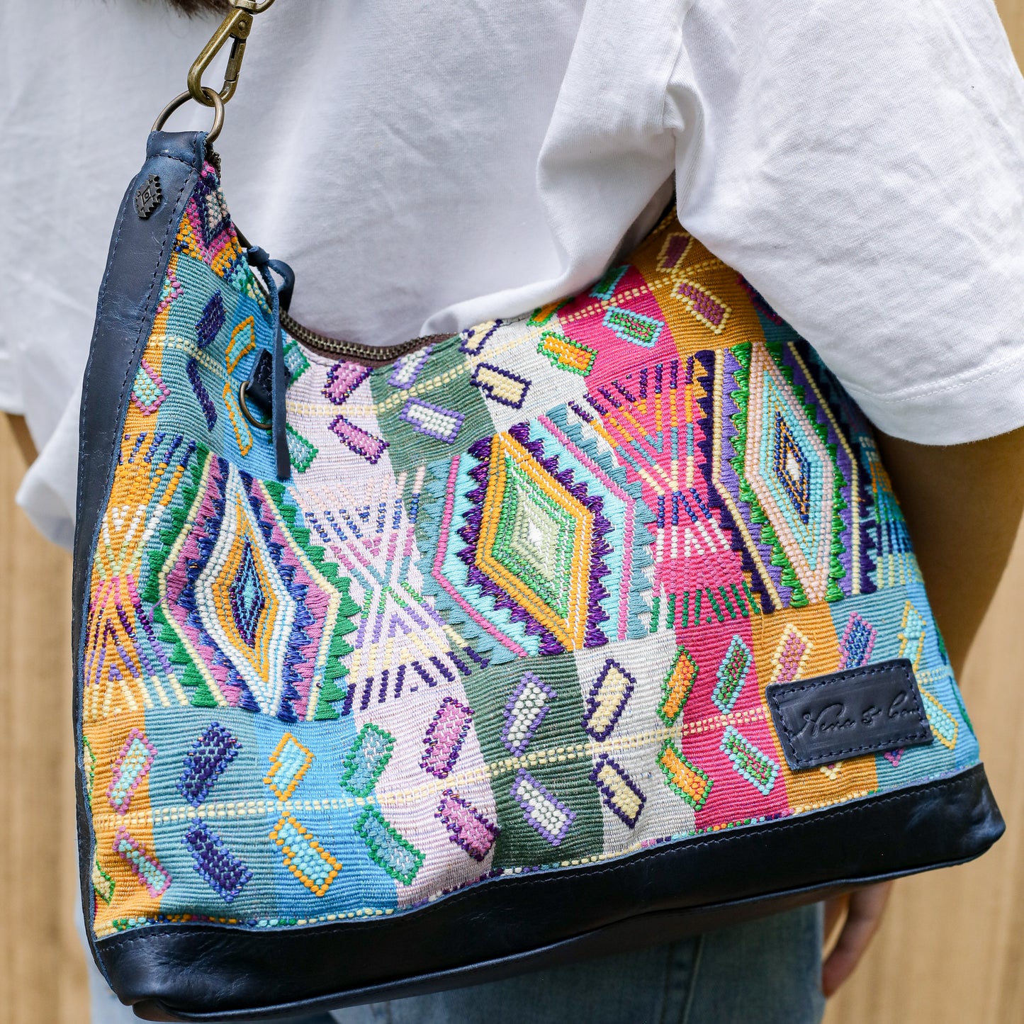 **SHIP WINDOW** SMALL PENELOPE BAG - H&S WHEAT - NAVY - NO. 200668
