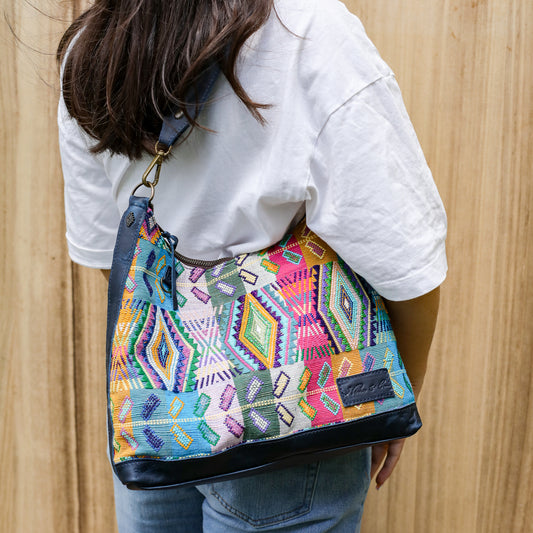 **SHIP WINDOW** SMALL PENELOPE BAG - H&S WHEAT - NAVY - NO. 200668