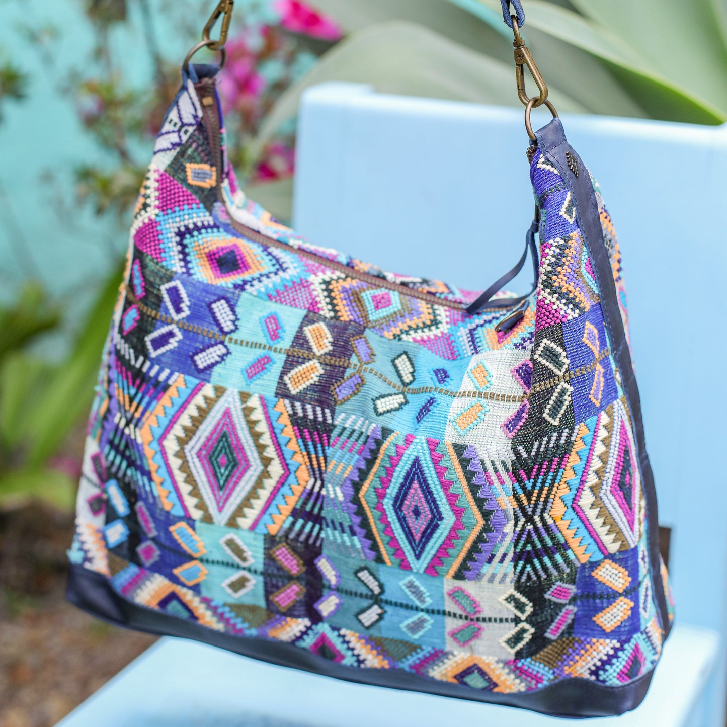 PENELOPE BAG - H&S WHEAT - NAVY - NO. 200641