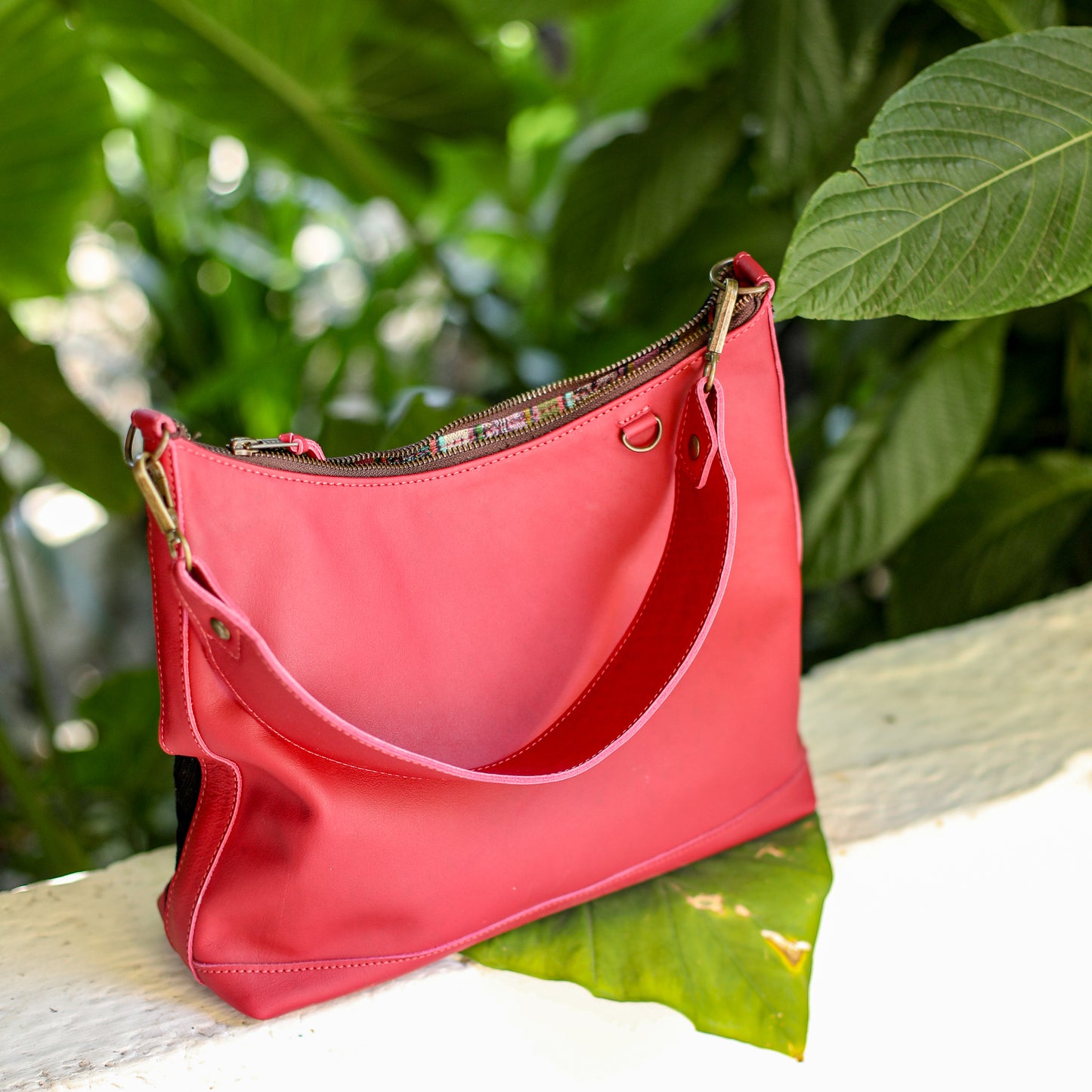 SMALL PENELOPE BAG - H&S EMBROIDERED FLORAL - MAGENTA - NO. 19865