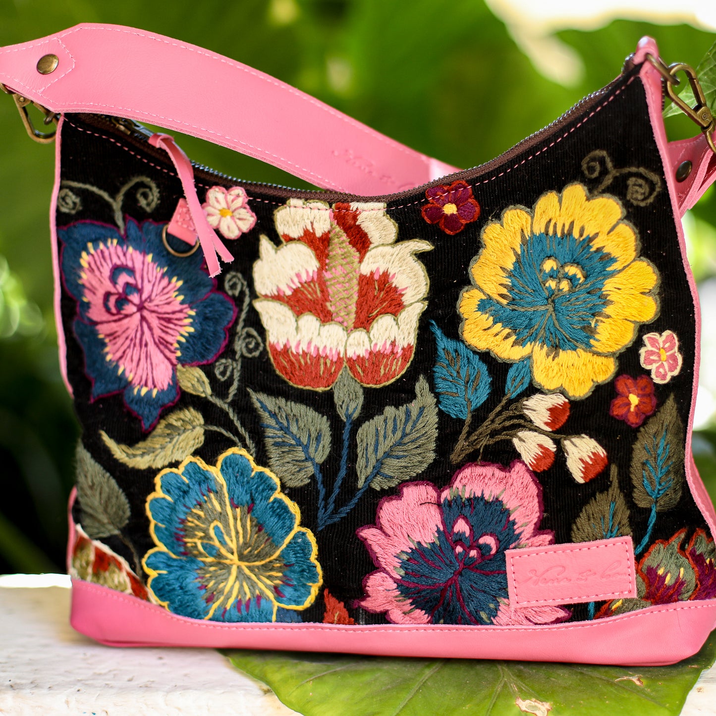 SMALL PENELOPE BAG - H&S EMBROIDERED FLORAL - JAZZY - NO. 19862