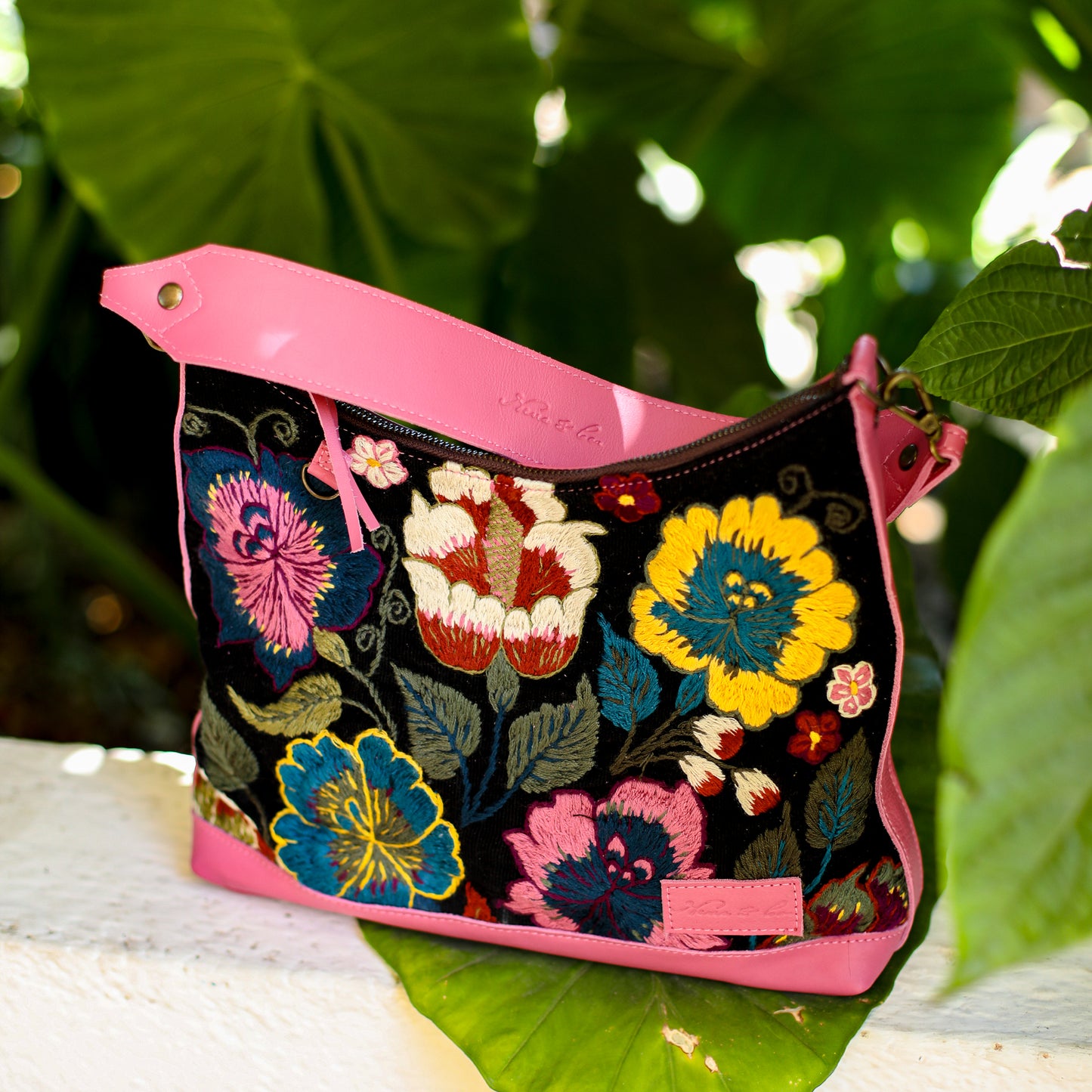 SMALL PENELOPE BAG - H&S EMBROIDERED FLORAL - JAZZY - NO. 19862