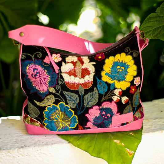 SMALL PENELOPE BAG - H&S EMBROIDERED FLORAL - JAZZY - NO. 19862