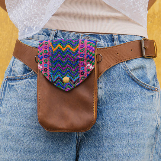 HIP SATCHEL - OOAK HUIPIL - CAFE - NO. 15318