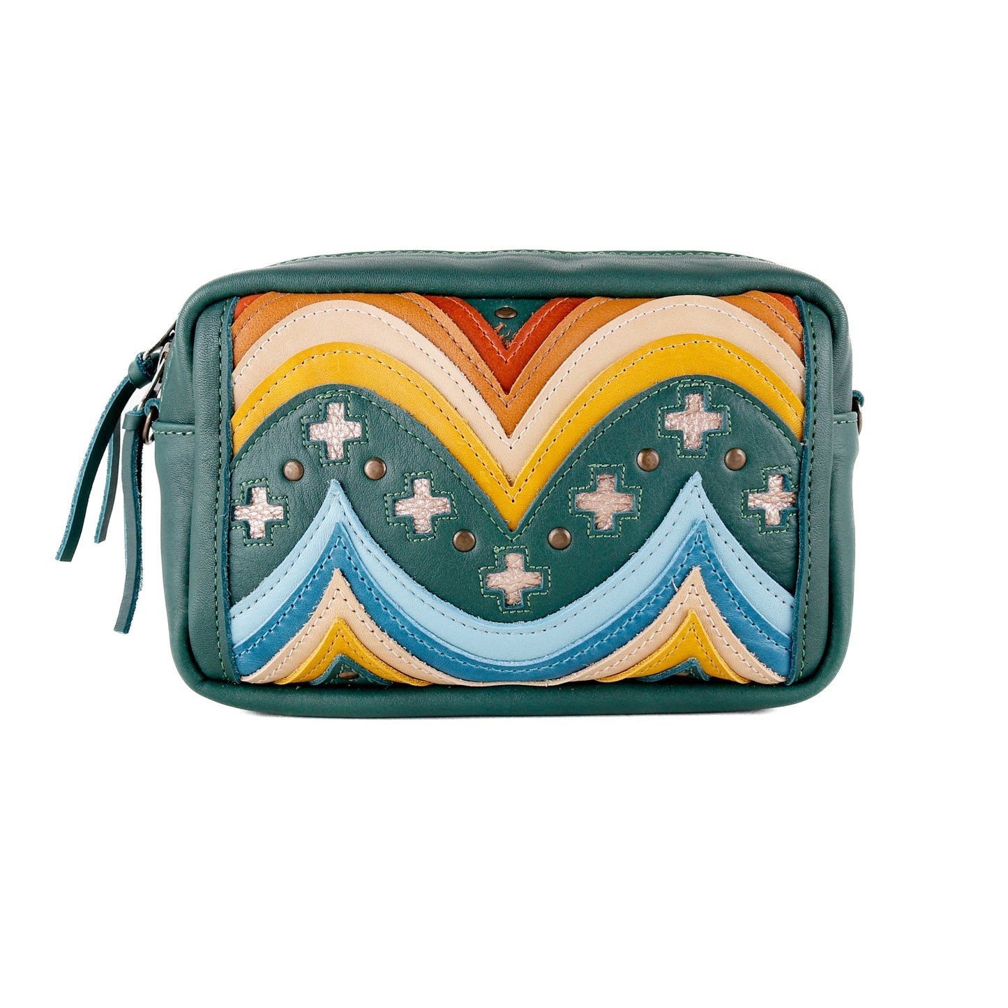 WANDER CROSSBODY BAG + STRAP SET - NENA STUDIO - FULL LEATHER IN GREEN