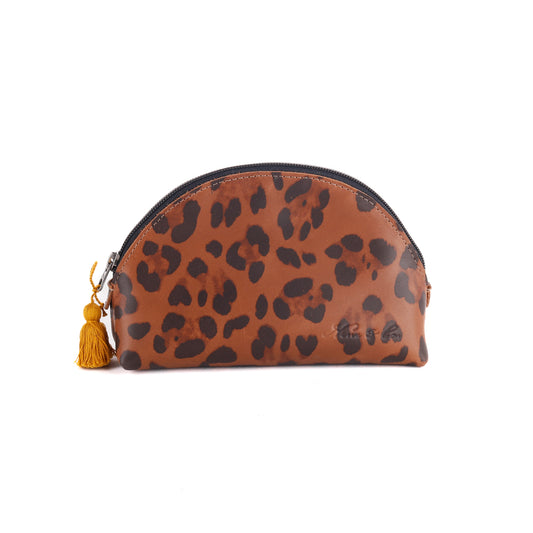 DOME CLUTCH - FULL LEATHER - LEOPARD