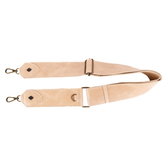 ADJUSTABLE WIDE STRAP - FULL LEATHER - LATTE