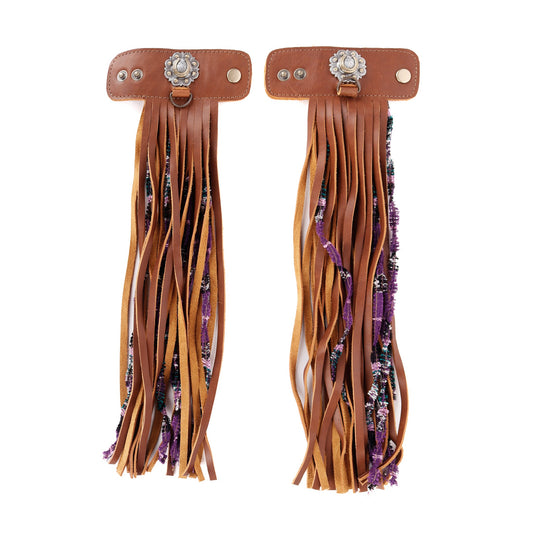 LAYERED TASSEL SET - FLORAL HORSESHOE - CAFE