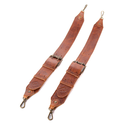 DOUBLE BUCKLE BACKPACK STRAP SET - HONEY