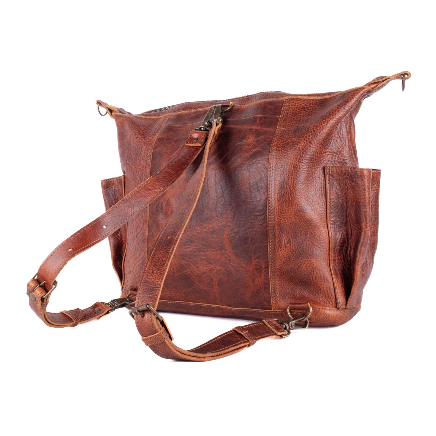 BEATRIZ CONVERTIBLE DAY BAG - FULL LEATHER - HONEY