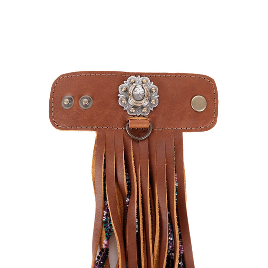 LAYERED TASSEL SET - FLORAL HORSESHOE - CAFE