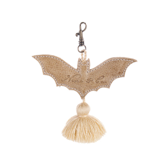 LEATHER BAT CHARM - CAMEL