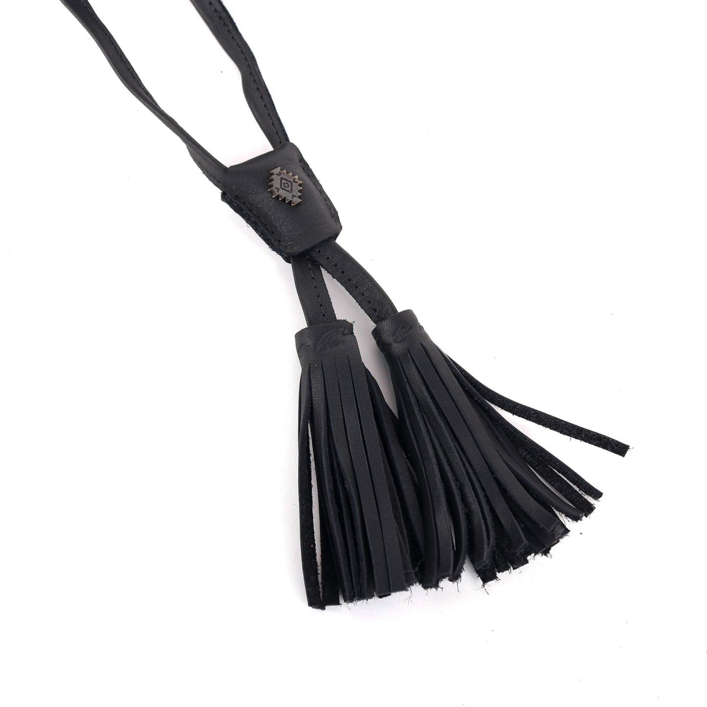 DRAWSTRING BUCKET BAG - OOAK HUIPIL - BLACK - NO. 19317