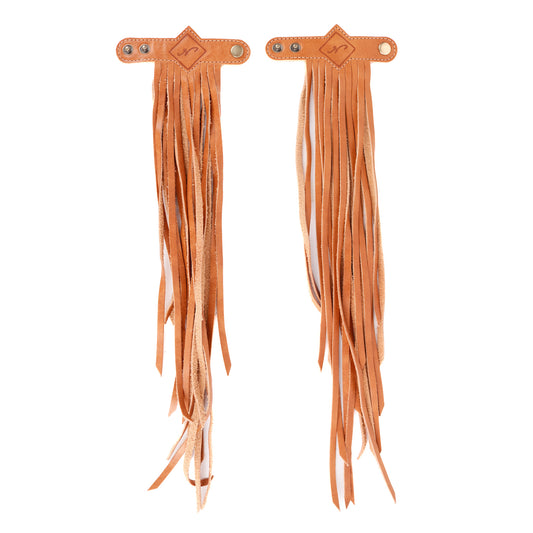 DIAMANTE FRINGE TASSELS - SAND LEATHER - SET OF 2