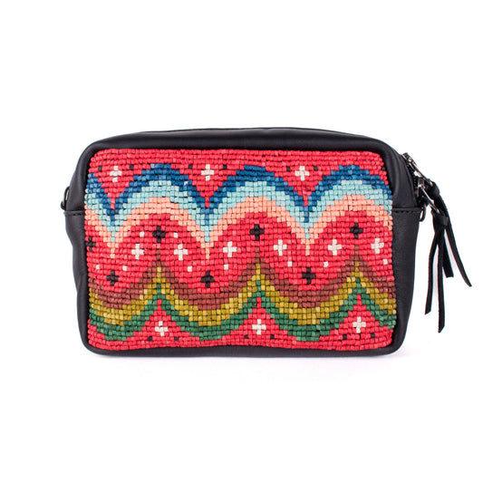WANDER CROSSBODY SET - H&S BEADED PANEL - JAVANA - BLACK
