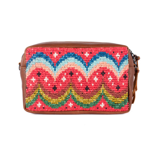 WANDER CROSSBODY SET - H&S BEADED PANEL - JAVANA - CAFE