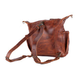MEDIUM BEATRIZ CONVERTIBLE DAY BAG - FULL LEATHER - HONEY