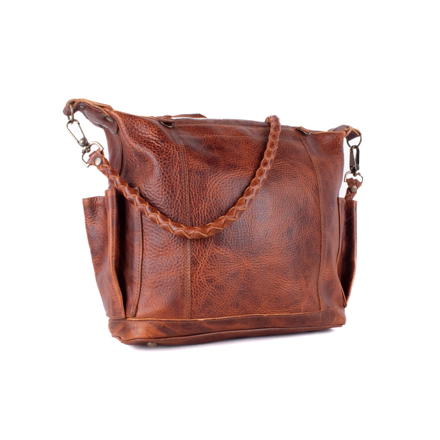 MEDIUM BEATRIZ CONVERTIBLE DAY BAG - FULL LEATHER - HONEY