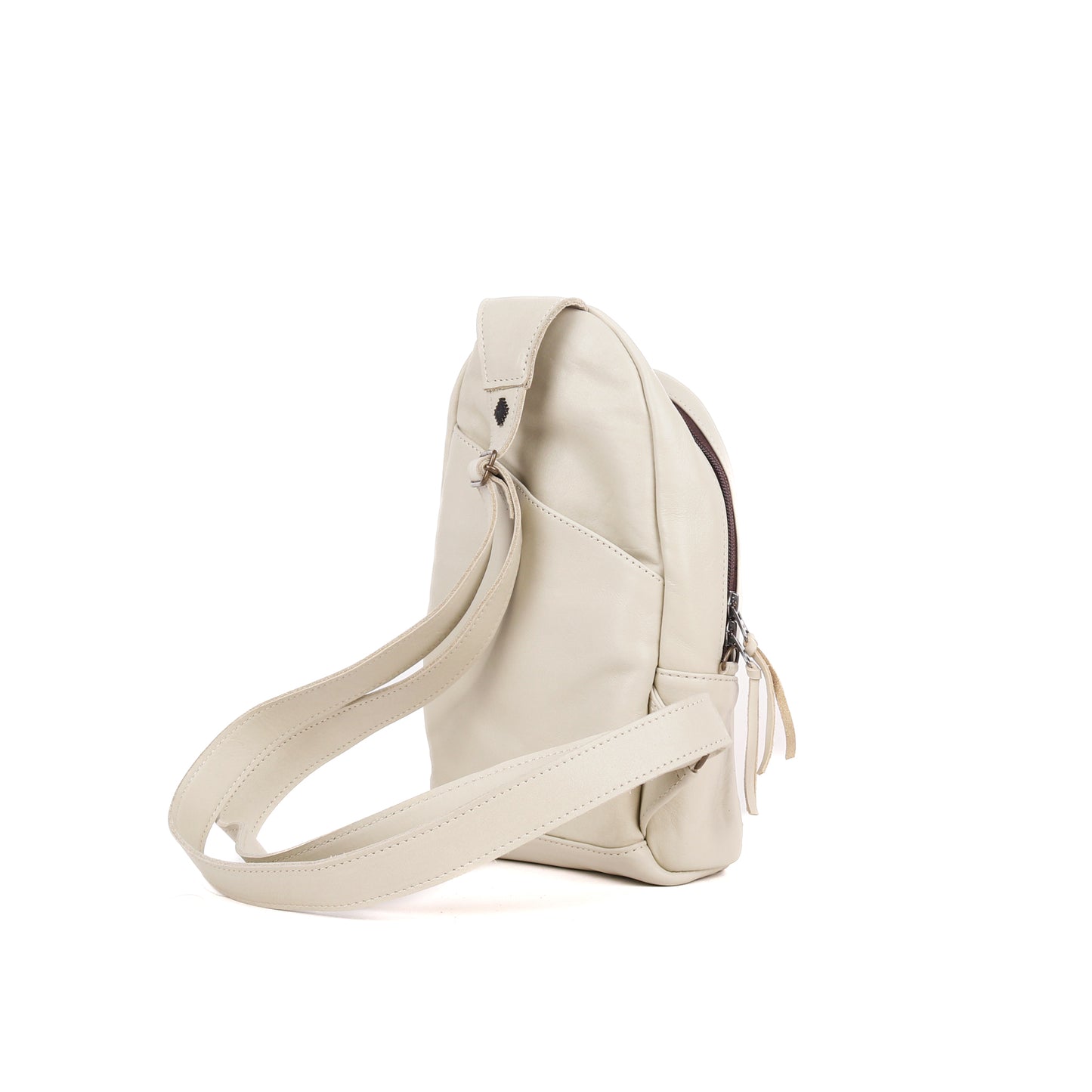 ALI'S STASH - CROSSBODY SLING - EMBROIDERED LEATHER - BONE - NO. A-10026