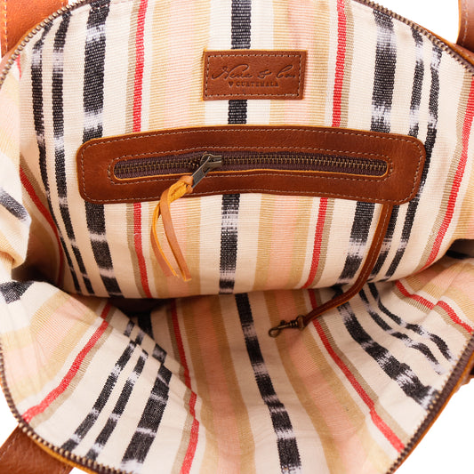 THE MEDIUM PERFECT BAG - OOAK HUIPIL - CAFE - NO. 12723